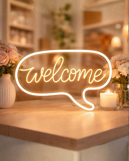 Welcome - Decoración de Neón